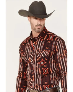 Rock & Roll Denim Men's Southwestern Stripe Stretch Long Sleeve Pearl Snap Shirt 8 Rock & Roll Denim Men's Southwestern Stripe Stretch Long Sleeve Pearl Snap Shirt -Western Cowboy Equipment Store 2000376824 640 P2
