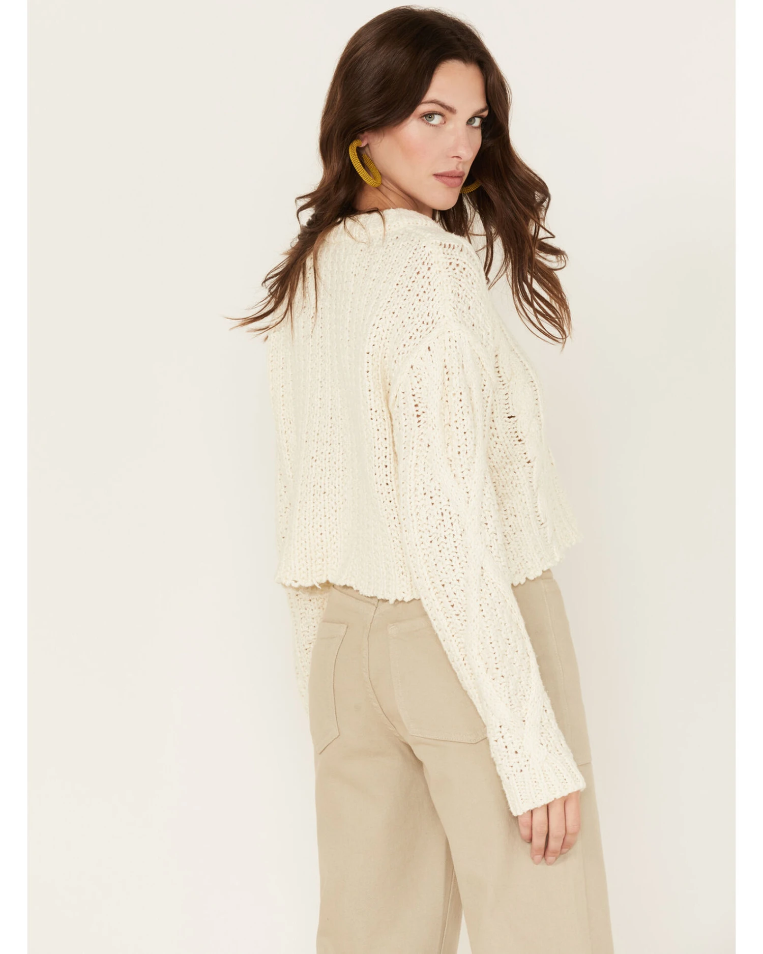 Free People Women's Cutting Edge Cable Knit Sweater 4 Free People Women's Cutting Edge Cable Knit Sweater - Image 2