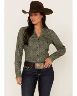 Roper Women's Medallion Print Long Sleeve Snap Western Shirt 9 Roper Women's Medallion Print Long Sleeve Snap Western Shirt -Western Cowboy Equipment Store 2000378230 300 P1