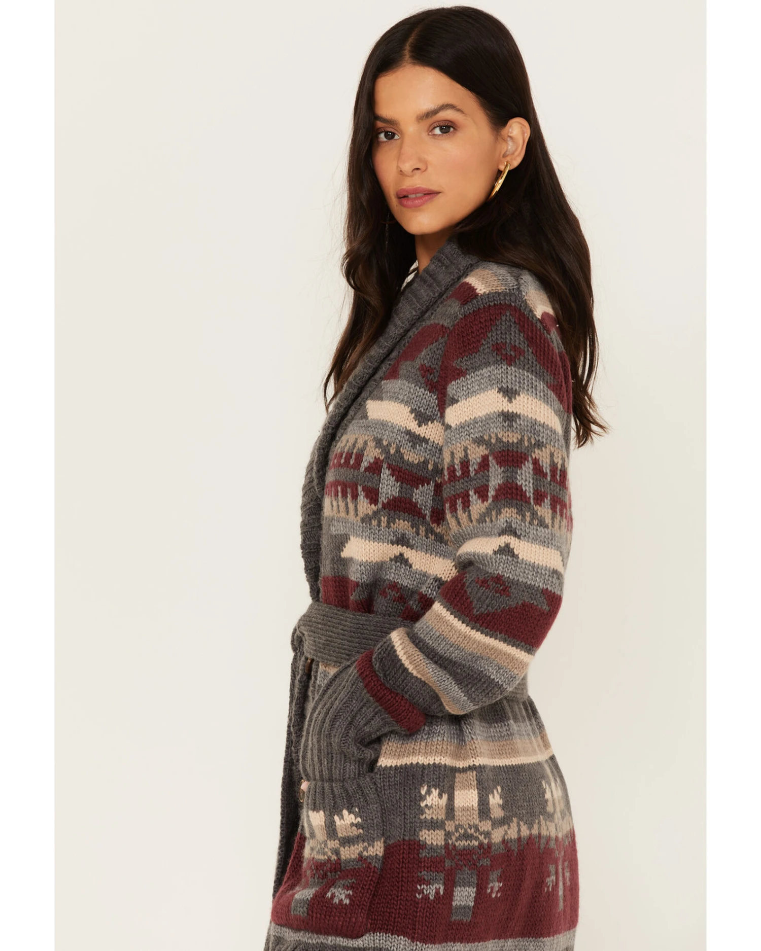 Stetson Women's Southwestern Knit Long Cardigan Sweater 3 Stetson Women's Southwestern Knit Long Cardigan Sweater