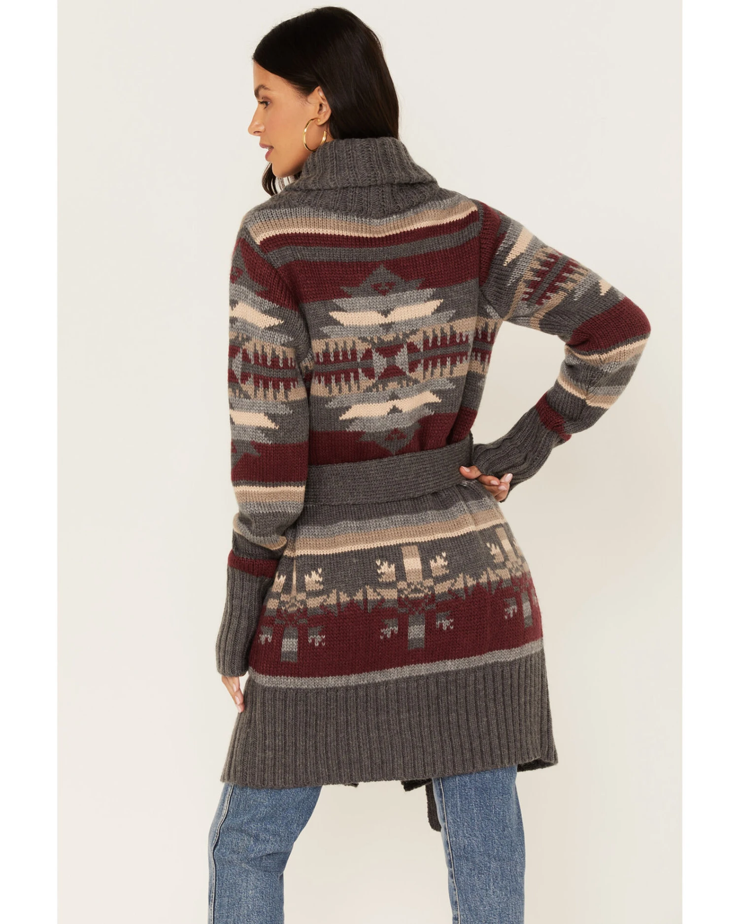 Stetson Women's Southwestern Knit Long Cardigan Sweater 6 Stetson Women's Southwestern Knit Long Cardigan Sweater - Image 4