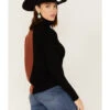 Revel Women's Color Block Knit Surplice Turtleneck Sweater 1 Revel Women's Color Block Knit Surplice Turtleneck Sweater -Western Cowboy Equipment Store 2000378777 220 P4
