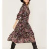 Revel Women's Floral & Paisley Print Puff Sleeve Midi Dress 2 Revel Women's Floral & Paisley Print Puff Sleeve Midi Dress -Western Cowboy Equipment Store 2000378784 550 P3