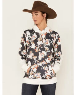 Hooey Women's Contrast Floral Print Hoodie 7 Hooey Women's Contrast Floral Print Hoodie -Western Cowboy Equipment Store 2000378785 001 P1