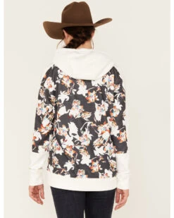 Hooey Women's Contrast Floral Print Hoodie 9 Hooey Women's Contrast Floral Print Hoodie -Western Cowboy Equipment Store 2000378785 001 P4