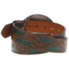 Hooey Women's Original Embossed Feather Southwestern Rodeo Buckle Belt