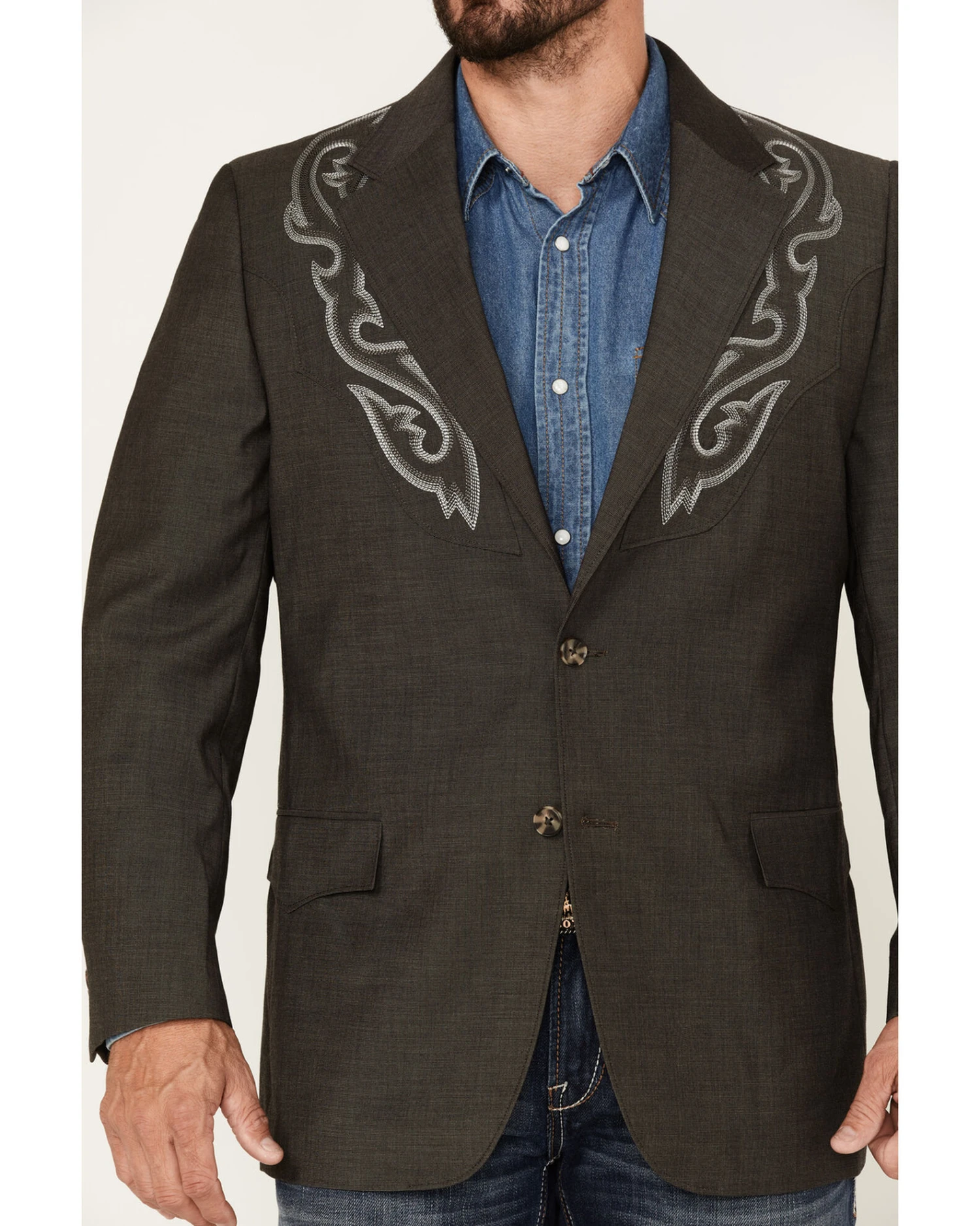 Cody James Men's Memphis Embroidered Boot Stitch Blazer 3 Cody James Men's Memphis Embroidered Boot Stitch Blazer