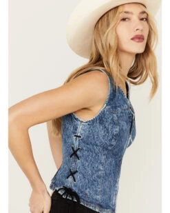 Wrangler X Fender Women's Lace-Up Denim Top 8 Wrangler X Fender Women's Lace-Up Denim Top -Western Cowboy Equipment Store 2000379696 400 P2