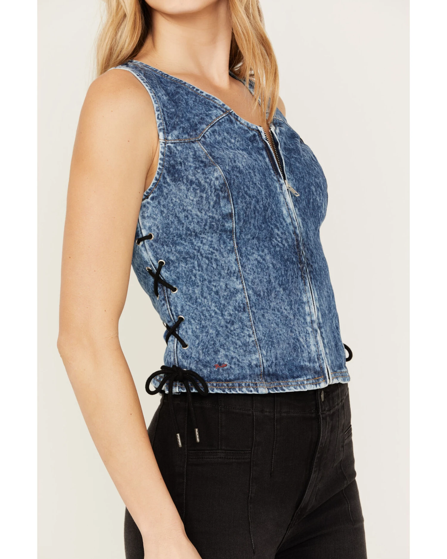 Wrangler X Fender Women's Lace-Up Denim Top 4 Wrangler X Fender Women's Lace-Up Denim Top - Image 2