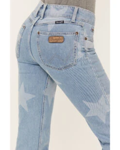 Wrangler Retro Women's Light Wash Mid Rise Star Print Mae Flare Jeans 9 Wrangler Retro Women's Light Wash Mid Rise Star Print Mae Flare Jeans -Western Cowboy Equipment Store 2000380198 400 P4