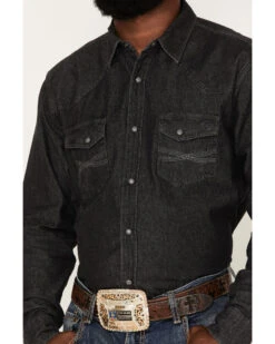 Blue Ranchwear Men's Long Sleeve Denim Western Snap Shirt 8 Blue Ranchwear Men's Long Sleeve Denim Western Snap Shirt -Western Cowboy Equipment Store 2000380500 001 P3