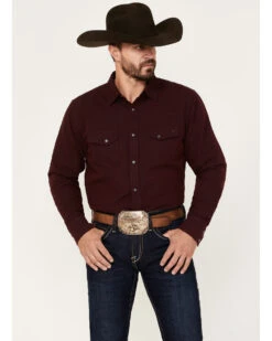 Blue Ranchwear Men's Herringbone Long Sleeve Western Snap Shirt