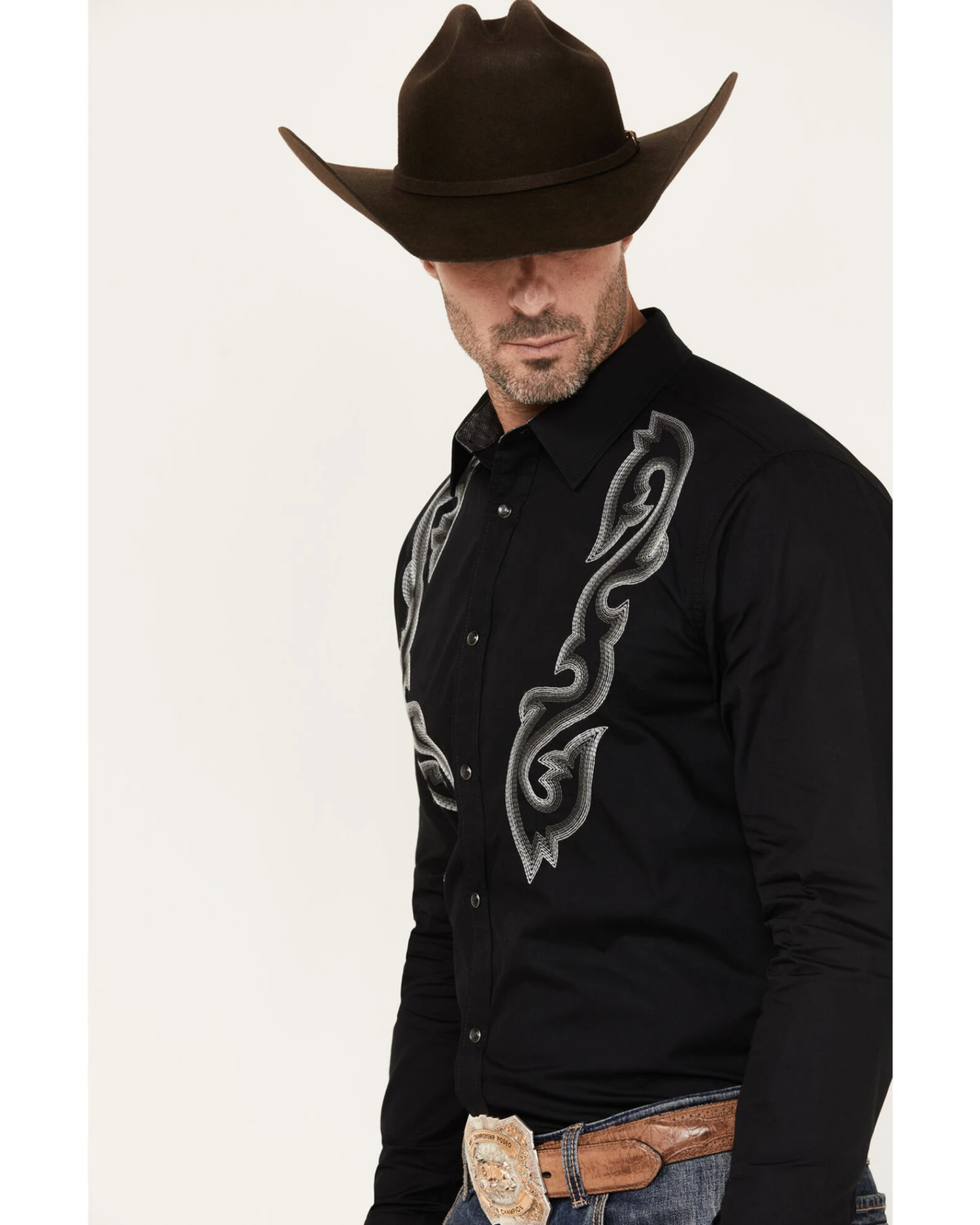 Moonshine Spirit Men's Boot Stitch Long Sleeve Snap Western Shirt 4 Moonshine Spirit Men's Boot Stitch Long Sleeve Snap Western Shirt - Image 2