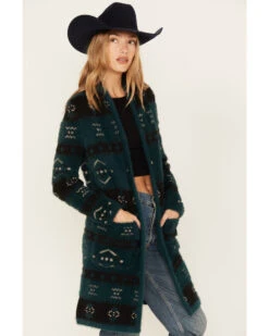 Shyanne Women's Southwestern Eyelash Knit Cardigan 9 Shyanne Women's Southwestern Eyelash Knit Cardigan -Western Cowboy Equipment Store 2000380658 443 P2