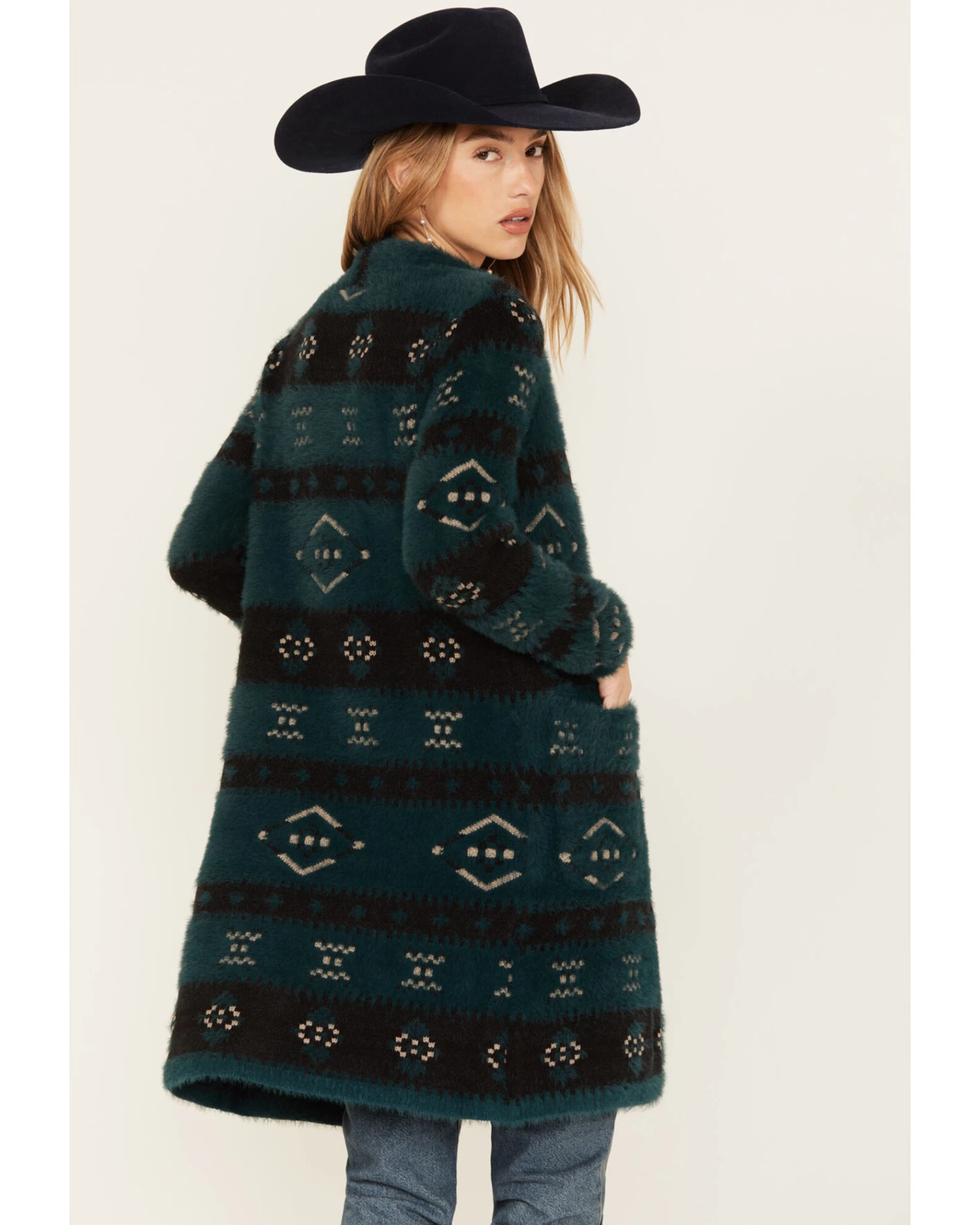 Shyanne Women's Southwestern Eyelash Knit Cardigan 4 Shyanne Women's Southwestern Eyelash Knit Cardigan - Image 2