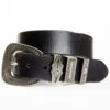 Shyanne Women's Black Triple Keeper Leather Belt