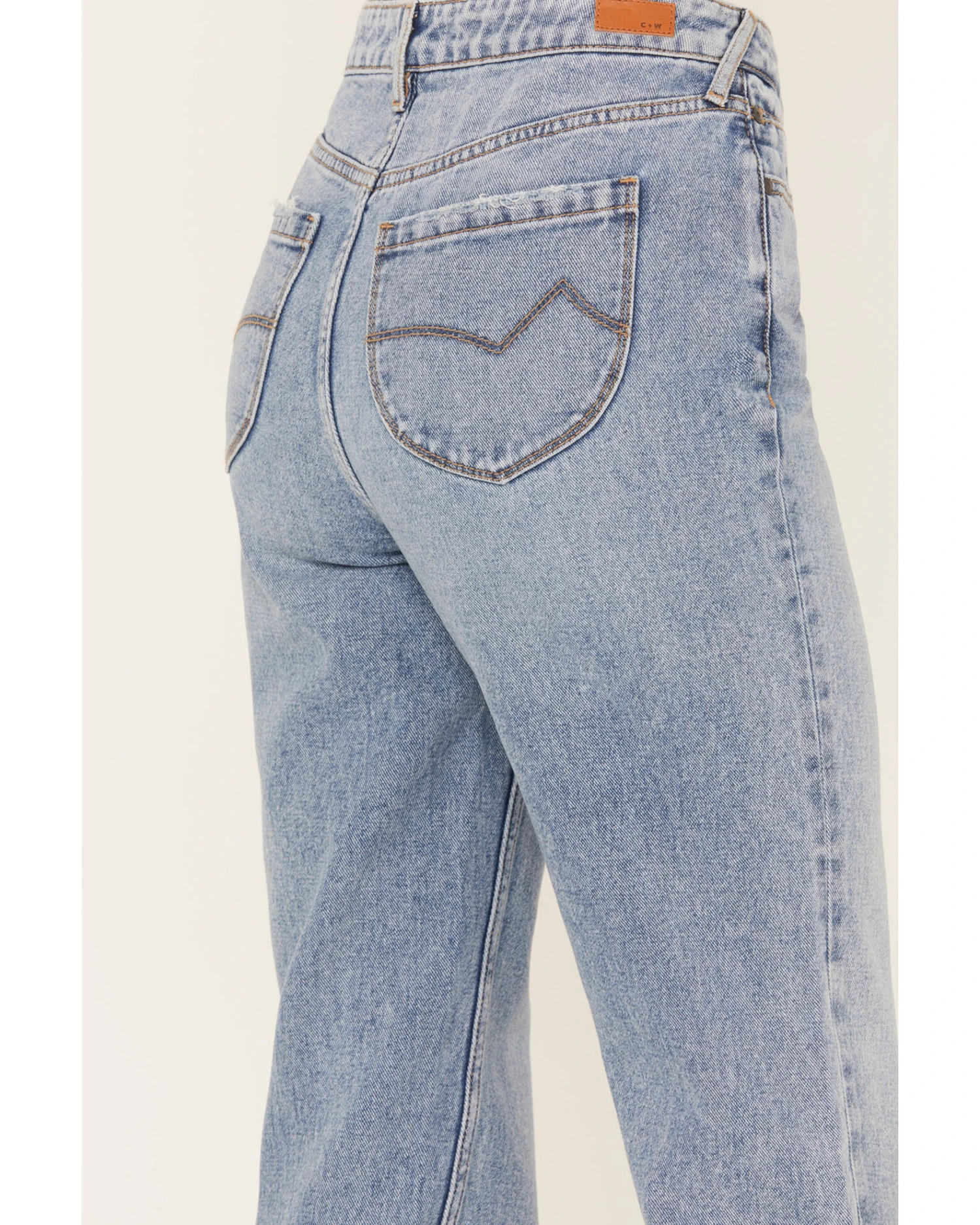 Cleo + Wolf Women's Medium Wash Short Straight Cuffed Jeans 5 Cleo + Wolf Women's Medium Wash Short Straight Cuffed Jeans - Image 3