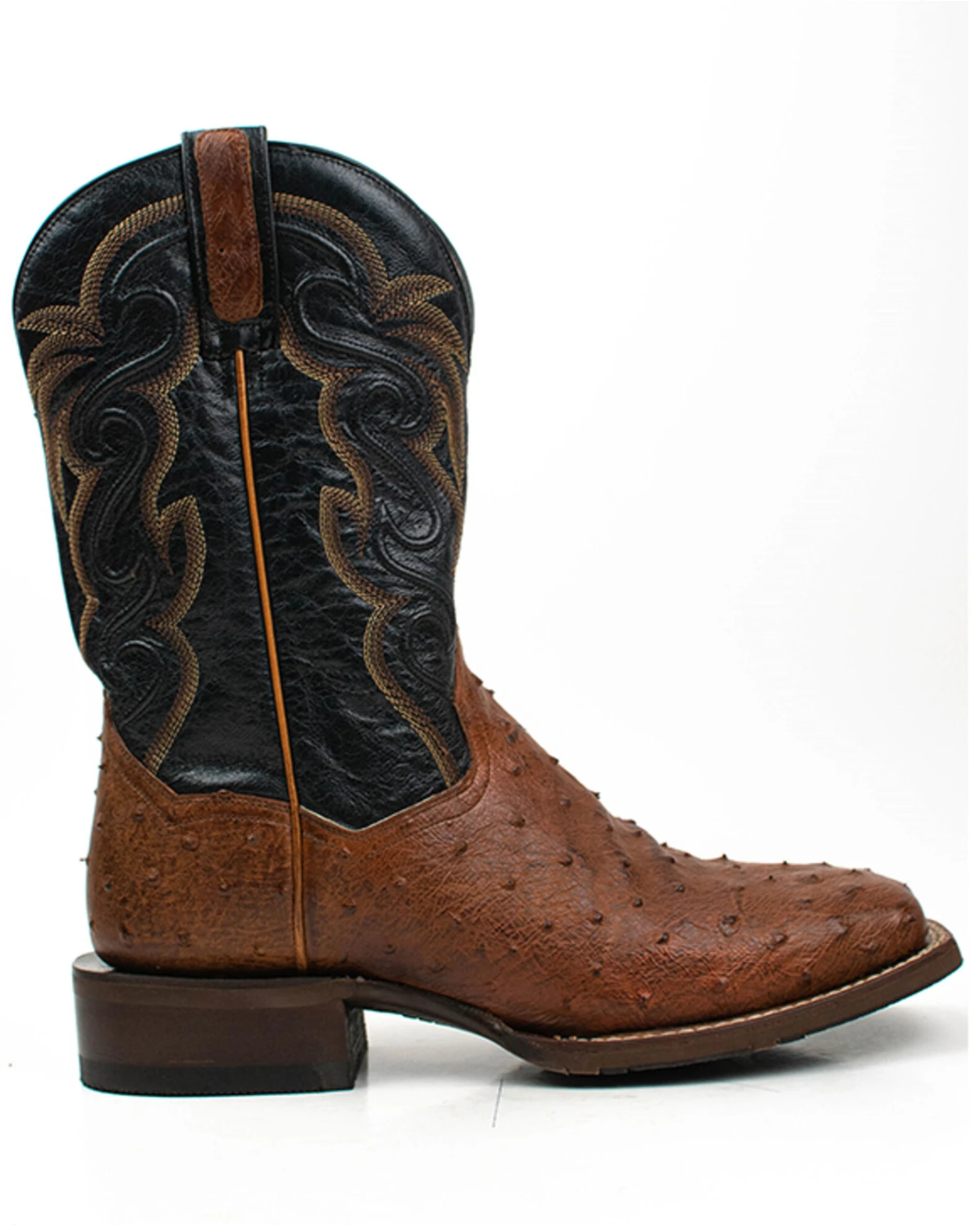 Dan Post Men's 11" Bay Apache Hand Quill Ostrich Exotic Western Boots - Broad Square Toe 3 Dan Post Men's 11" Bay Apache Hand Quill Ostrich Exotic Western Boots - Broad Square Toe