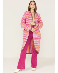 Free People Women's Pink Tiger Knit Duster 8 Free People Women's Pink Tiger Knit Duster -Western Cowboy Equipment Store 2000381823 650 P1