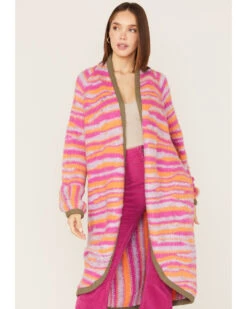Free People Women's Pink Tiger Knit Duster 7 Free People Women's Pink Tiger Knit Duster -Western Cowboy Equipment Store 2000381823 650 P2