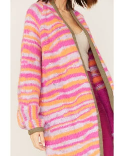 Free People Women's Pink Tiger Knit Duster 9 Free People Women's Pink Tiger Knit Duster -Western Cowboy Equipment Store 2000381823 650 P3