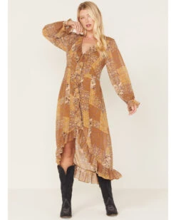 Beyond The Radar Women's Multi Patchwork Ruffle Dress -Western Cowboy Equipment Store 2000382230 900 P1