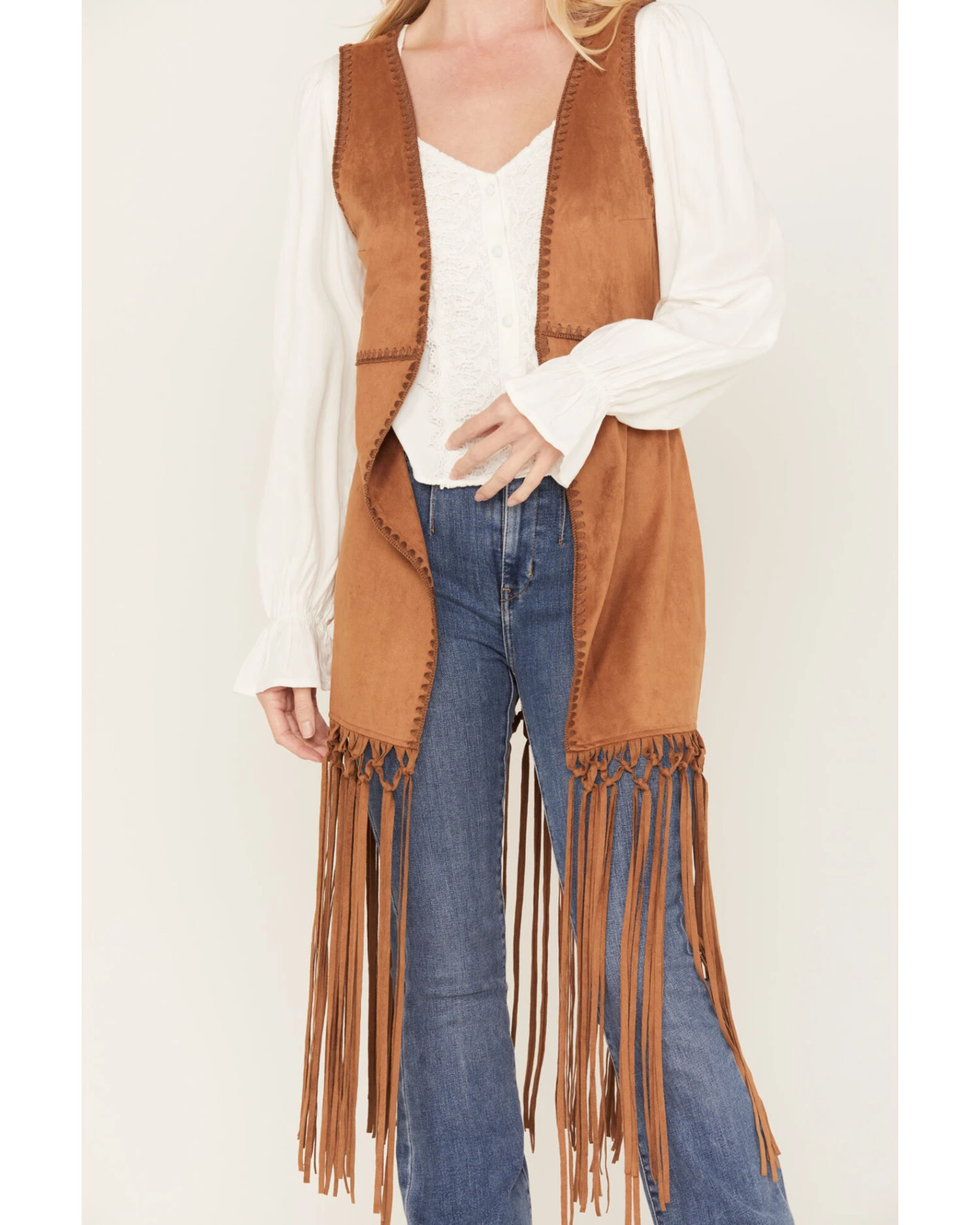Shyanne Women's Faux Suede Fringe Vest 5 Shyanne Women's Faux Suede Fringe Vest - Image 3