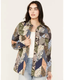Cleo + Wolf Women's Patchwork Printed Shacket