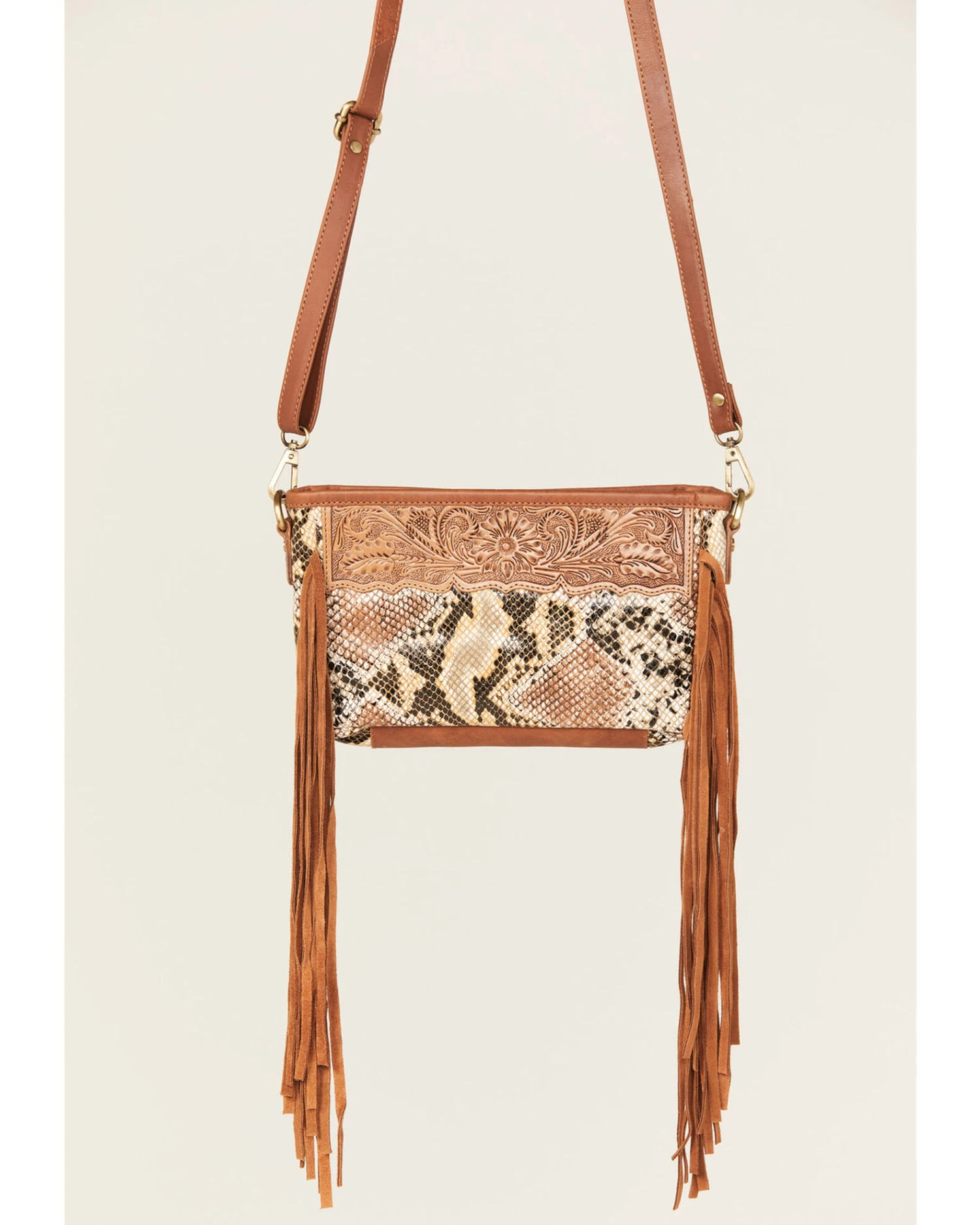 Shyanne Women's Snake Print Fringe Crossbody 3 Shyanne Women's Snake Print Fringe Crossbody