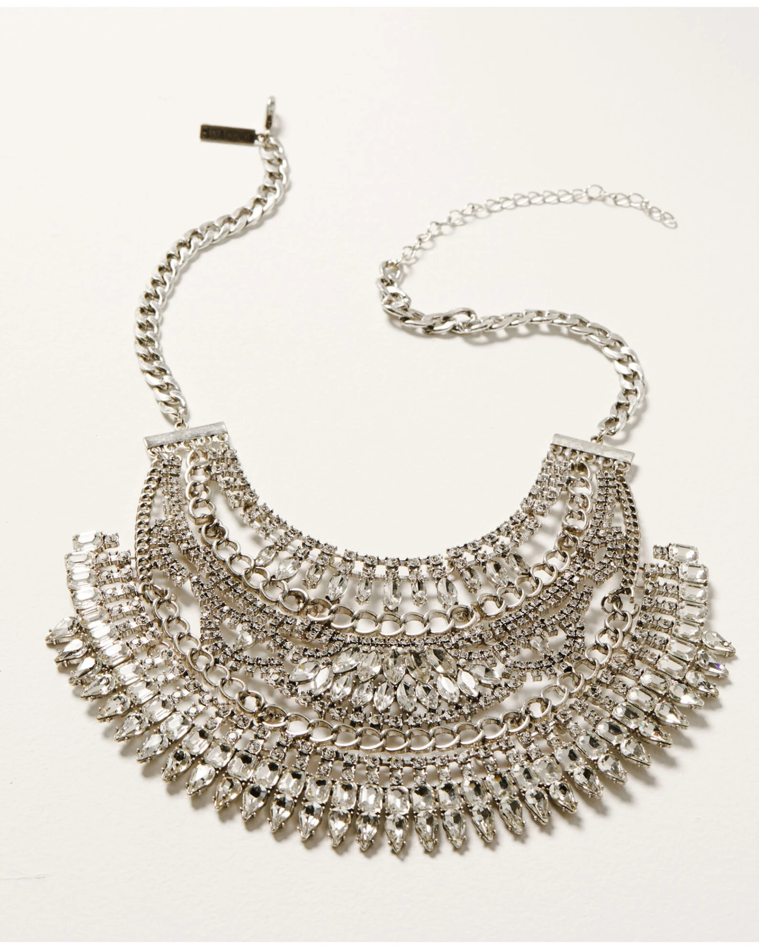 Wonderwest Women's Silver Statement Bib Necklace 3 Wonderwest Women's Silver Statement Bib Necklace
