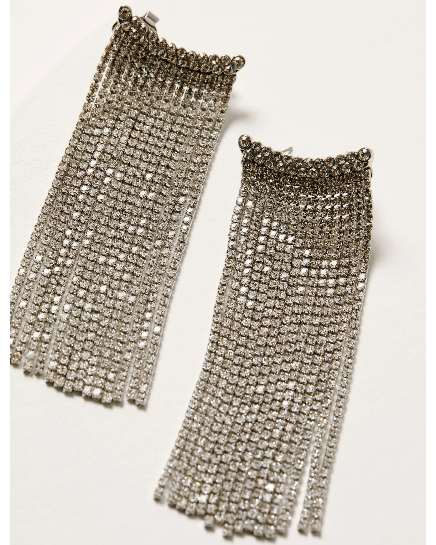 Wonderwest Women's Rhinestone Fringe Ear Crawler Earrings 4 Wonderwest Women's Rhinestone Fringe Ear Crawler Earrings - Image 2