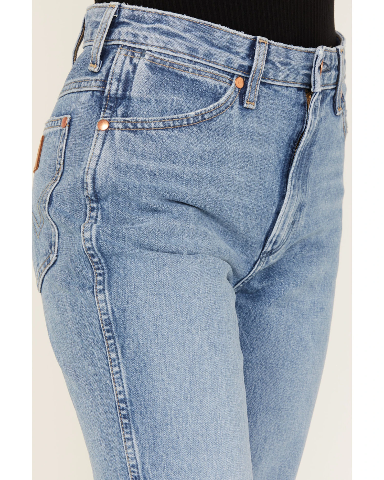 Wrangler Women's Medium Wash High Rise Wild West Straight Jeans 3 Wrangler Women's Medium Wash High Rise Wild West Straight Jeans