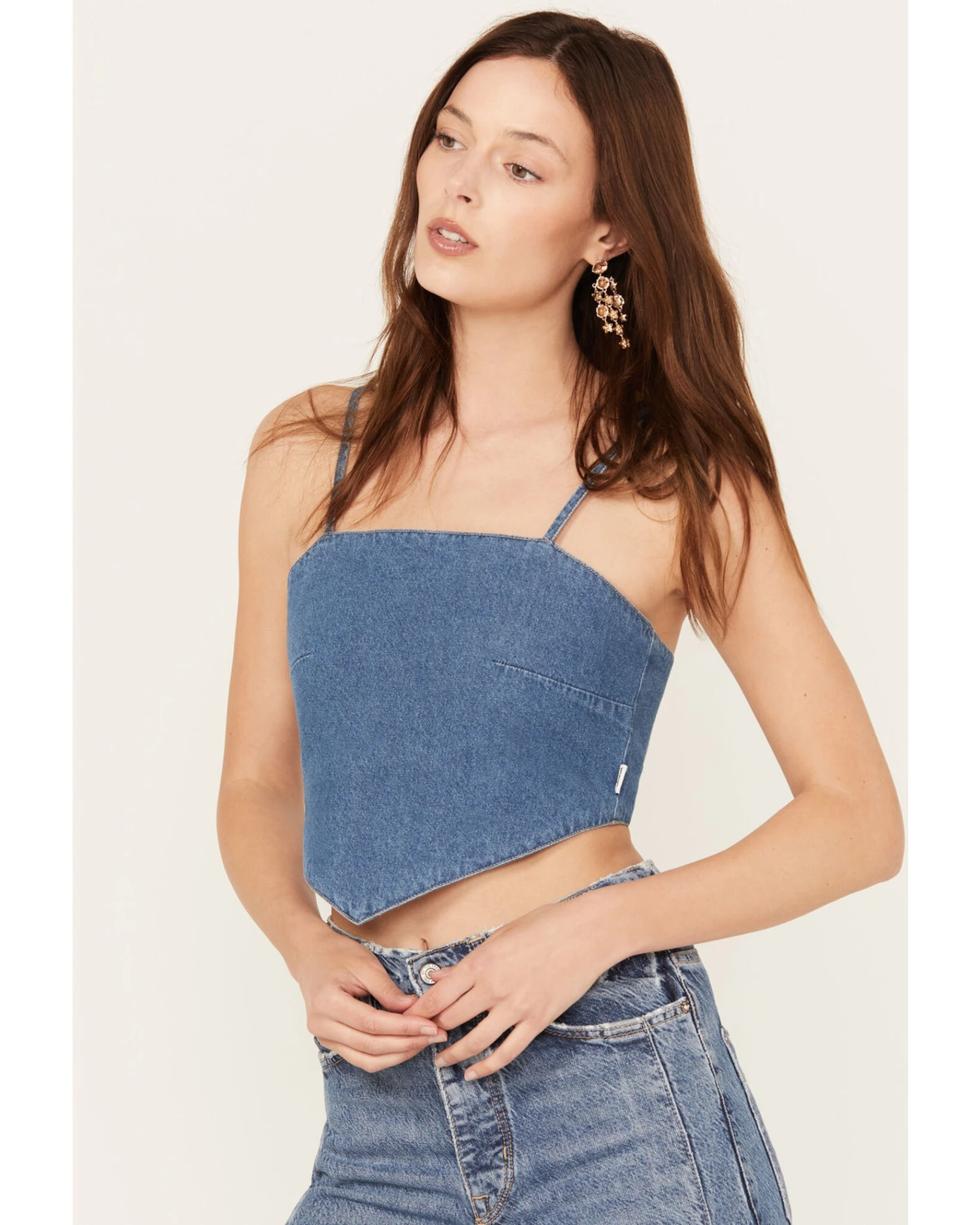 Wrangler Women's Dark Wash Denim Kassidy Bandana Top 4 Wrangler Women's Dark Wash Denim Kassidy Bandana Top - Image 2