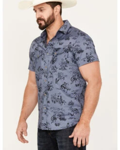 Pendleton Men's Laramie Cowboy Print Short Sleeve Snap Western Shirt 8 Pendleton Men's Laramie Cowboy Print Short Sleeve Snap Western Shirt -Western Cowboy Equipment Store 2000383552 400 P2