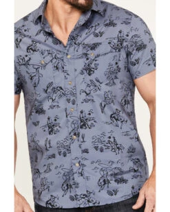 Pendleton Men's Laramie Cowboy Print Short Sleeve Snap Western Shirt 7 Pendleton Men's Laramie Cowboy Print Short Sleeve Snap Western Shirt -Western Cowboy Equipment Store 2000383552 400 P3