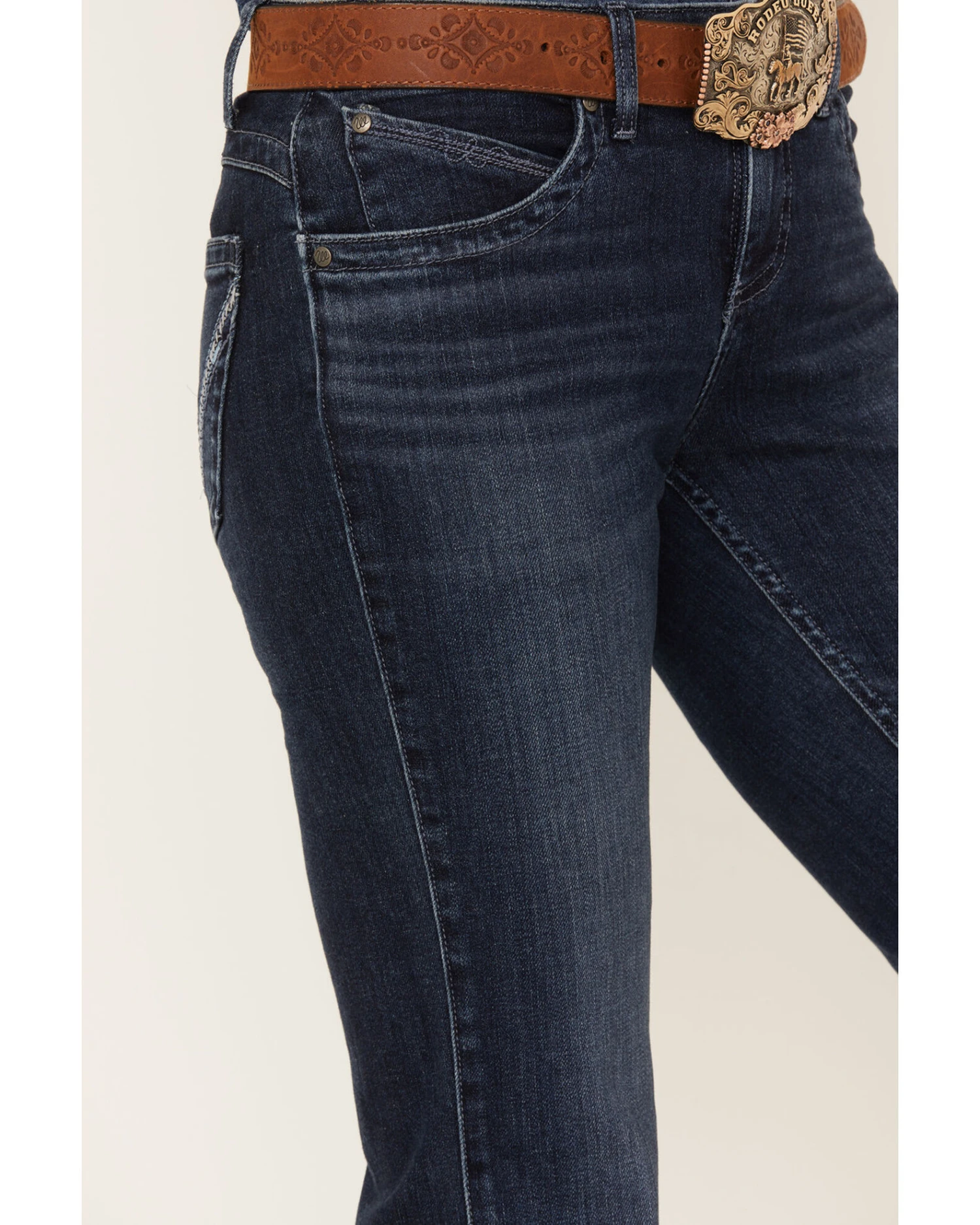 Wrangler Women's Mid Rise Q-Baby Dark Wash Bootcut Ultimate Riding Jeans 3 Wrangler Women's Mid Rise Q-Baby Dark Wash Bootcut Ultimate Riding Jeans