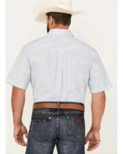 George Strait By Wrangler Men's Geo Print Short Sleeve Button-Down Western Shirt - Tall -Western Cowboy Equipment Store 2000384388 400 P4