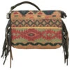 American West Women's Southwestern Tapestry Fringe Crossbody Bag