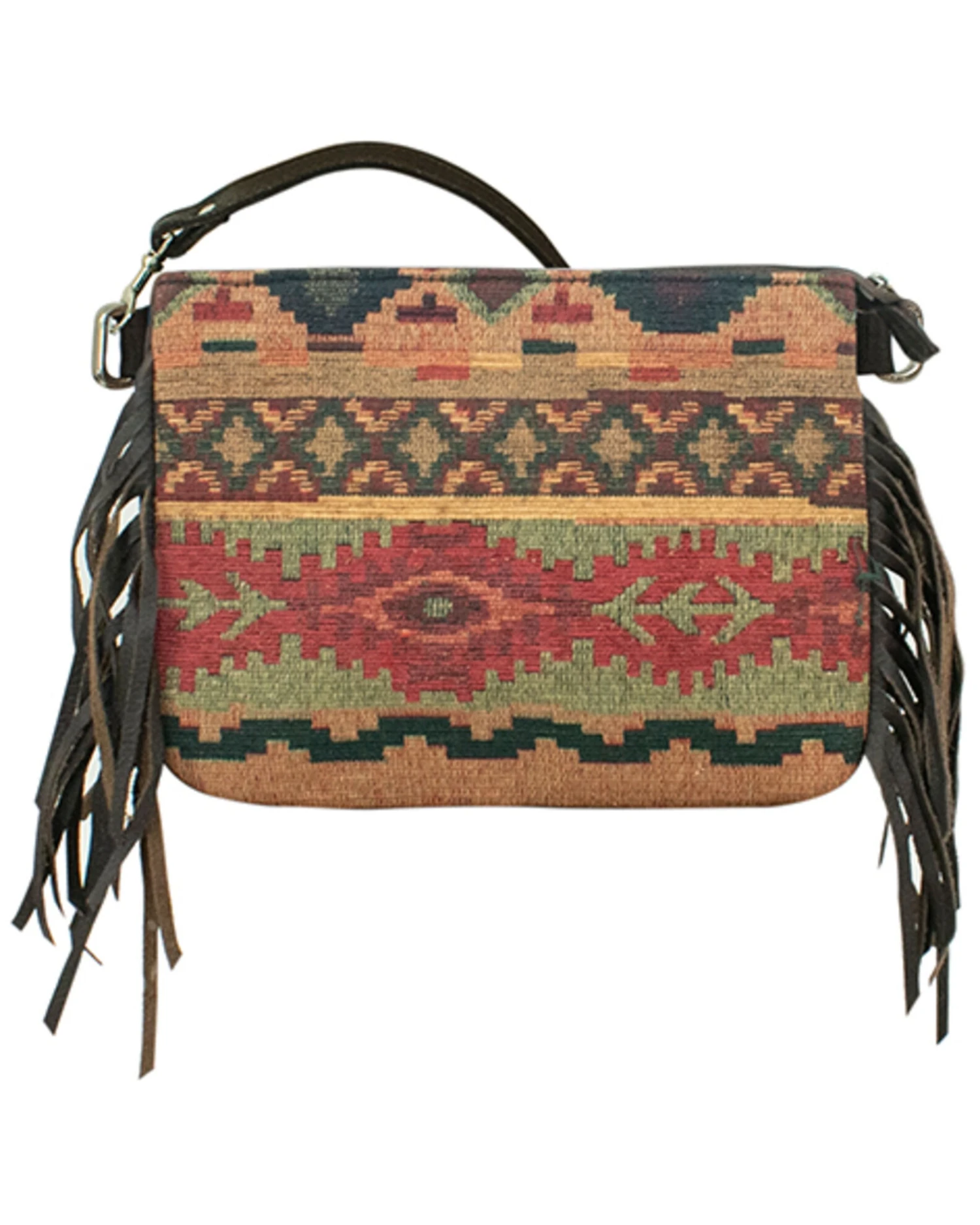 American West Women's Southwestern Tapestry Fringe Crossbody Bag 3 American West Women's Southwestern Tapestry Fringe Crossbody Bag