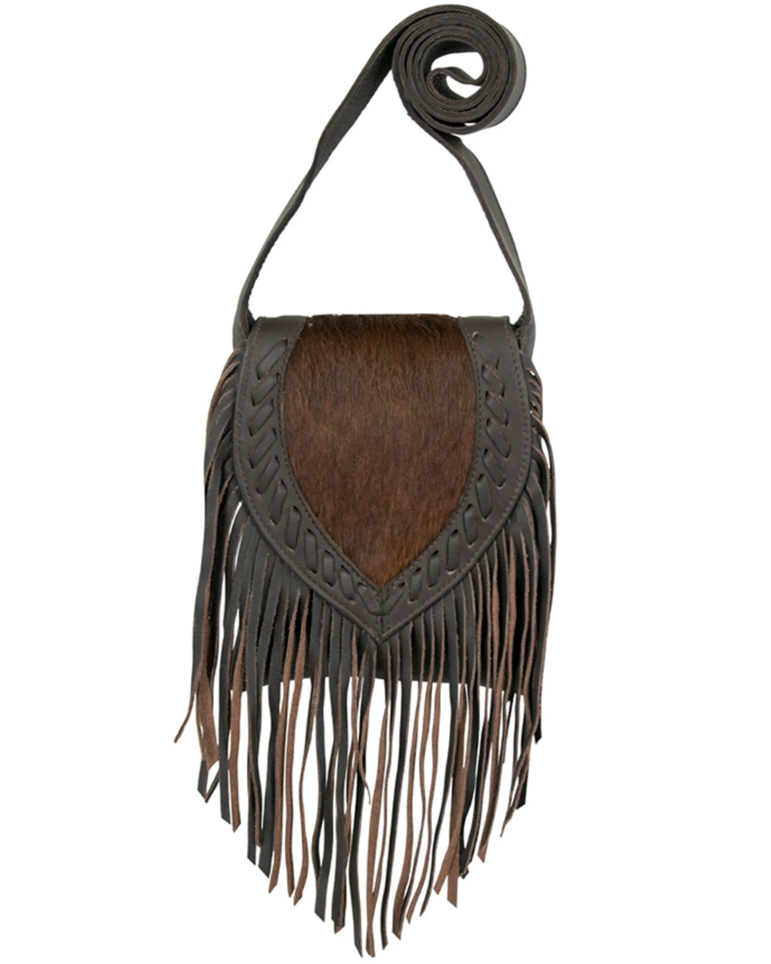 American West Women's Brindle Hair-On Fringe Saddle Crossbody 3 American West Women's Brindle Hair-On Fringe Saddle Crossbody