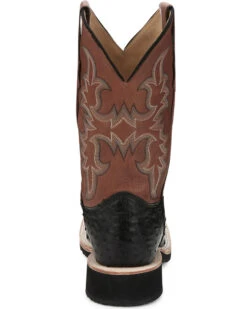 Justin Men's Drover Exotic Full Quill Ostrich Western Boots - Broad Square Toe