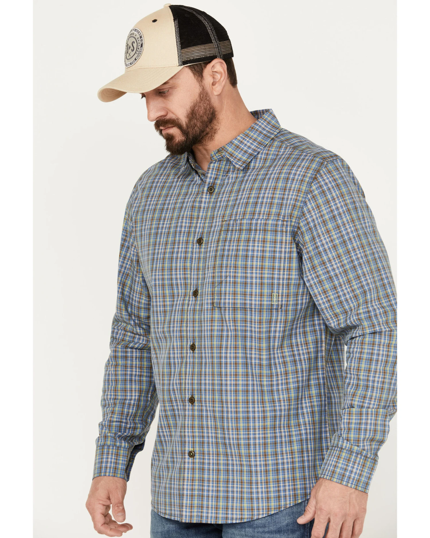 Brothers & Sons Men's Wewoka Plaid Print Long Sleeve Button-Down Western Shirt 3 Brothers & Sons Men's Wewoka Plaid Print Long Sleeve Button-Down Western Shirt