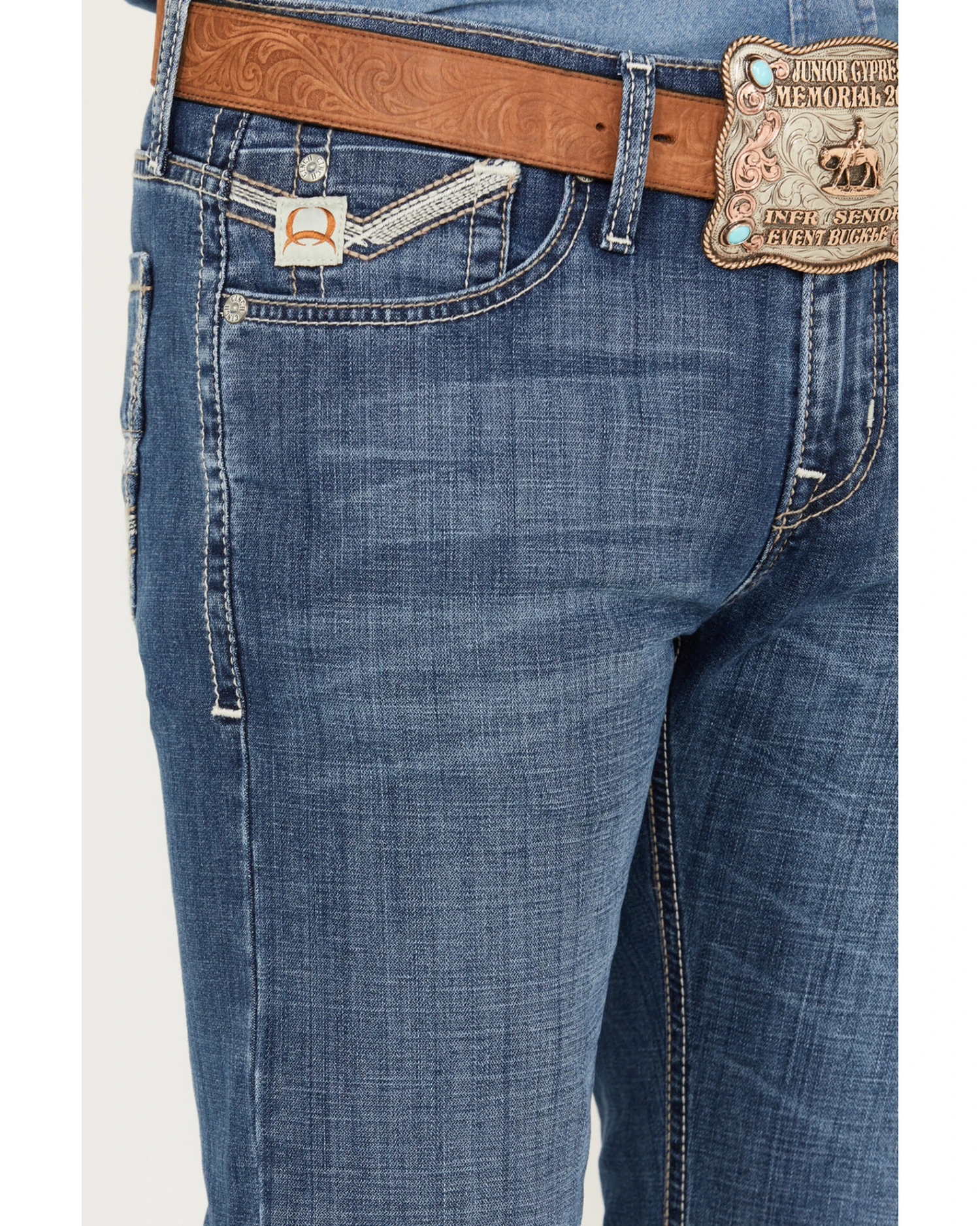 Cinch Men's Ian Medium Stonewash Slim Boot Performance Stretch Denim Jeans 6 Cinch Men's Ian Medium Stonewash Slim Boot Performance Stretch Denim Jeans - Image 4