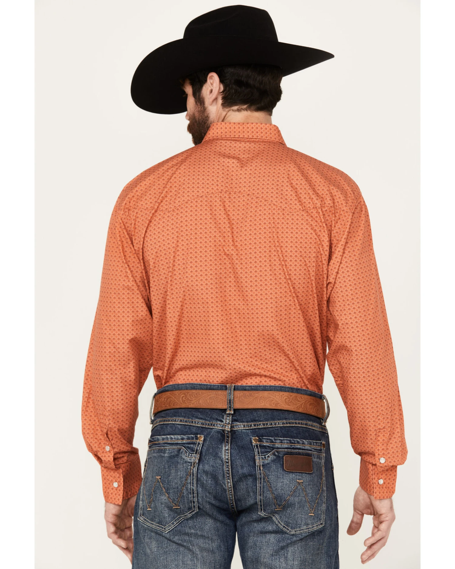 Resistol Men's Diamond Hat Print Long Sleeve Pearl Snap Western Shirt 6 Resistol Men's Diamond Hat Print Long Sleeve Pearl Snap Western Shirt - Image 4