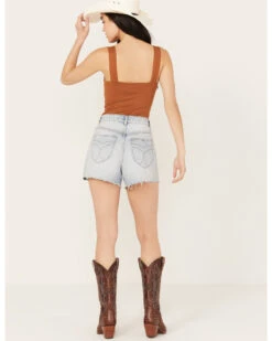 Rolla's Women's Mirage High Rise Light Wash Denim Short 9 Rolla's Women's Mirage High Rise Light Wash Denim Short -Western Cowboy Equipment Store 2000386548 412 P4