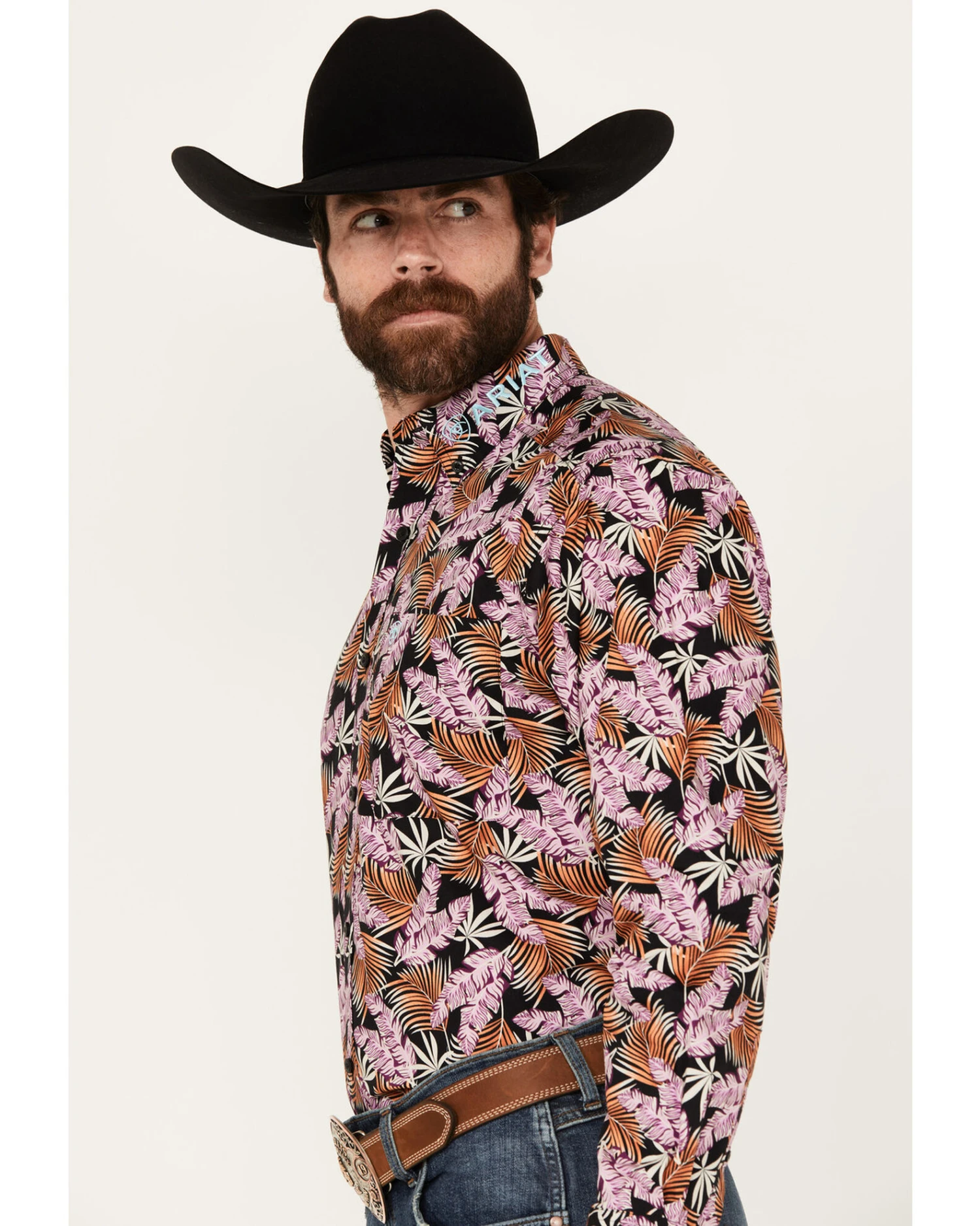 Ariat Men's Team Patterson Floral Print Classic Fit Embroidered Logo Long Sleeve Button-Down Western Shirt 4 Ariat Men's Team Patterson Floral Print Classic Fit Embroidered Logo Long Sleeve Button-Down Western Shirt - Image 2