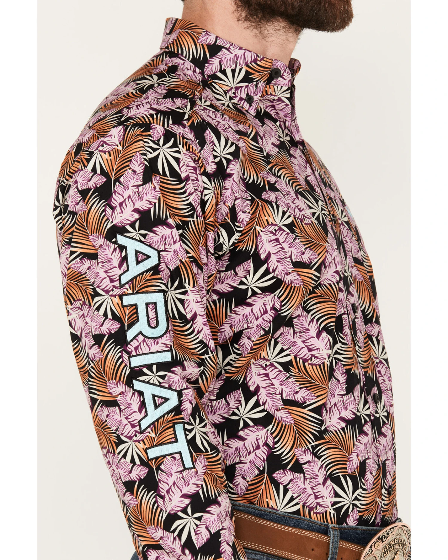 Ariat Men's Team Patterson Floral Print Classic Fit Embroidered Logo Long Sleeve Button-Down Western Shirt 5 Ariat Men's Team Patterson Floral Print Classic Fit Embroidered Logo Long Sleeve Button-Down Western Shirt - Image 3