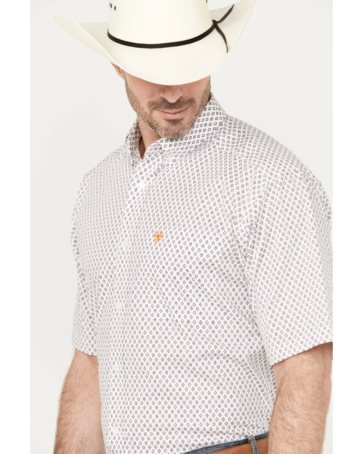 Ariat Men's Mayson Geo Print Classic Fit Short Sleeve Button Down Western Shirt 4 Ariat Men's Mayson Geo Print Classic Fit Short Sleeve Button Down Western Shirt - Image 2