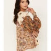 Free People Women's Gemini Pieced Western Blouse