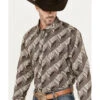 RANK 45 Men's Altonwon Striped Geo Print Long Sleeve Button-Down Western Shirt